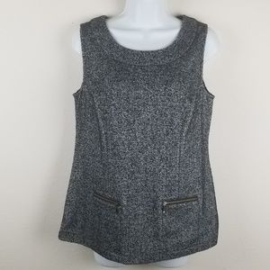 CAbi Women's sz  M CeCe tweed speckle gray shirt